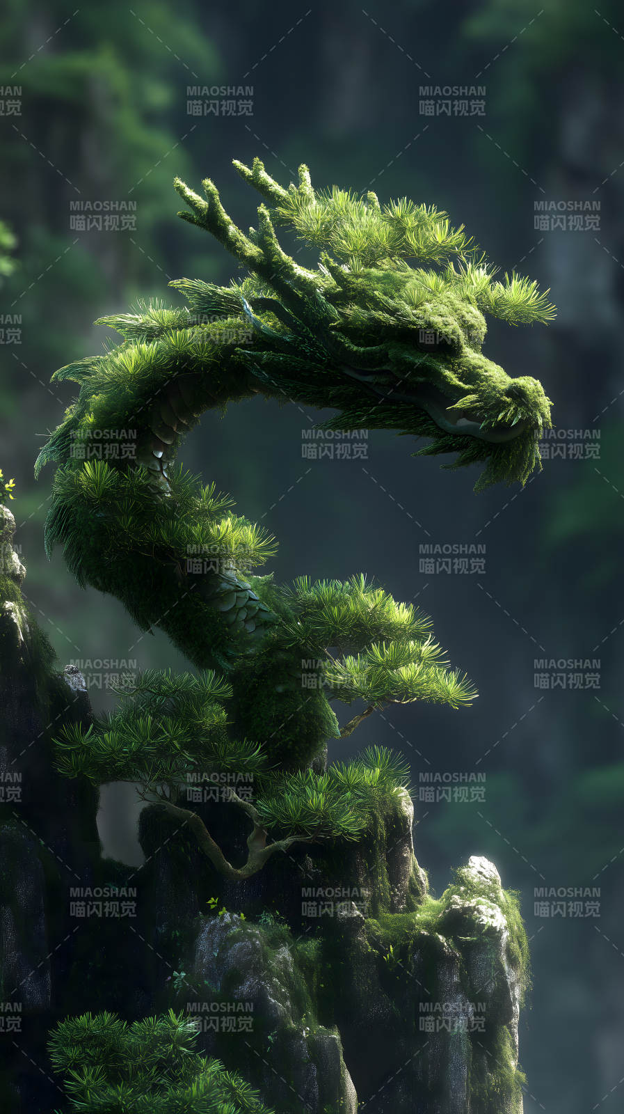 翠绿巨龙盘踞山间-图片