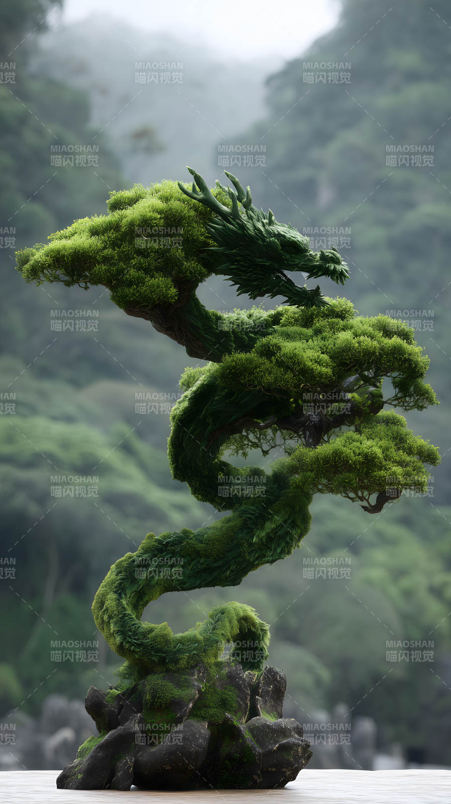 龍形盆景挺拔秀麗-圖片