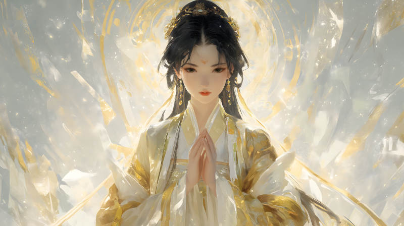 圣洁女子端庄肃穆-图片