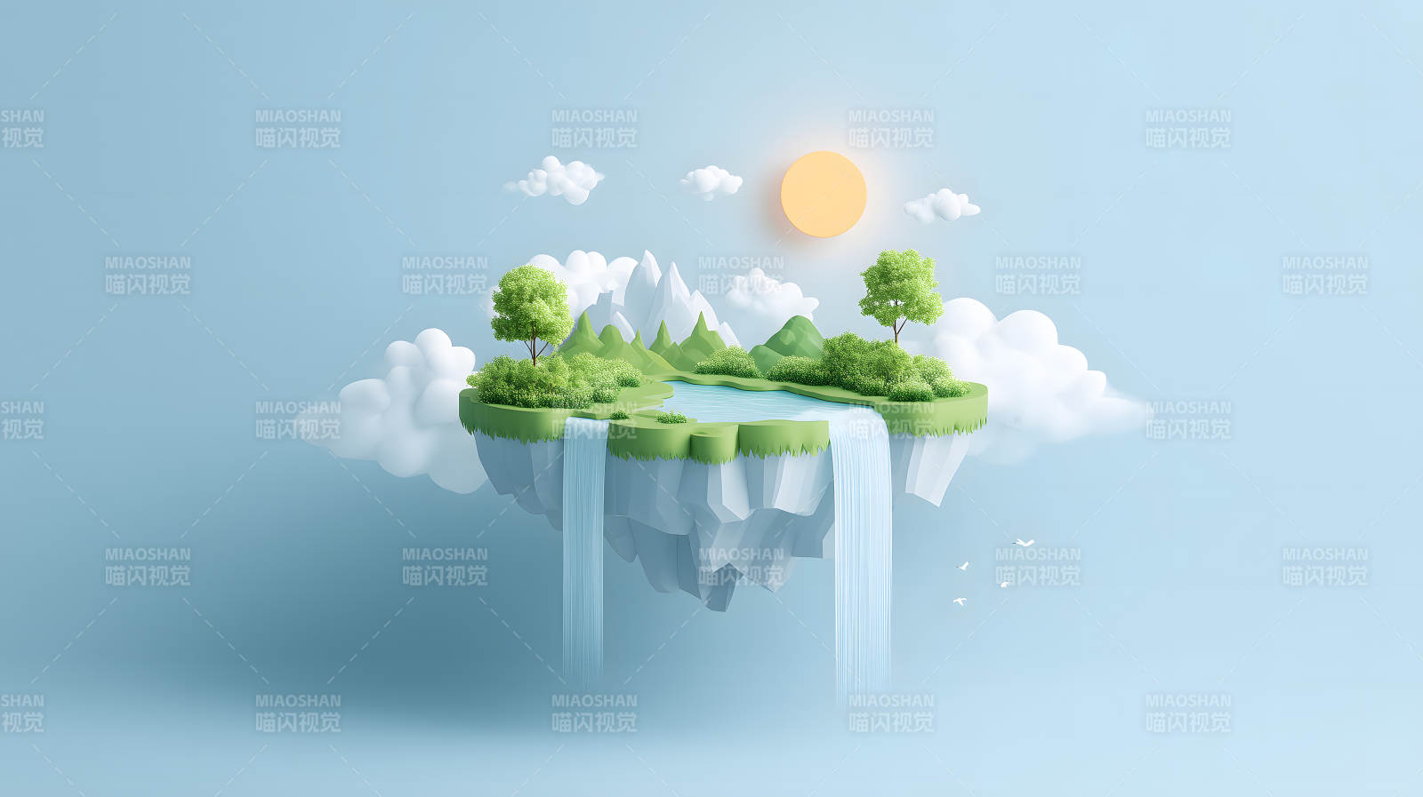 空中島嶼自然風光-圖片