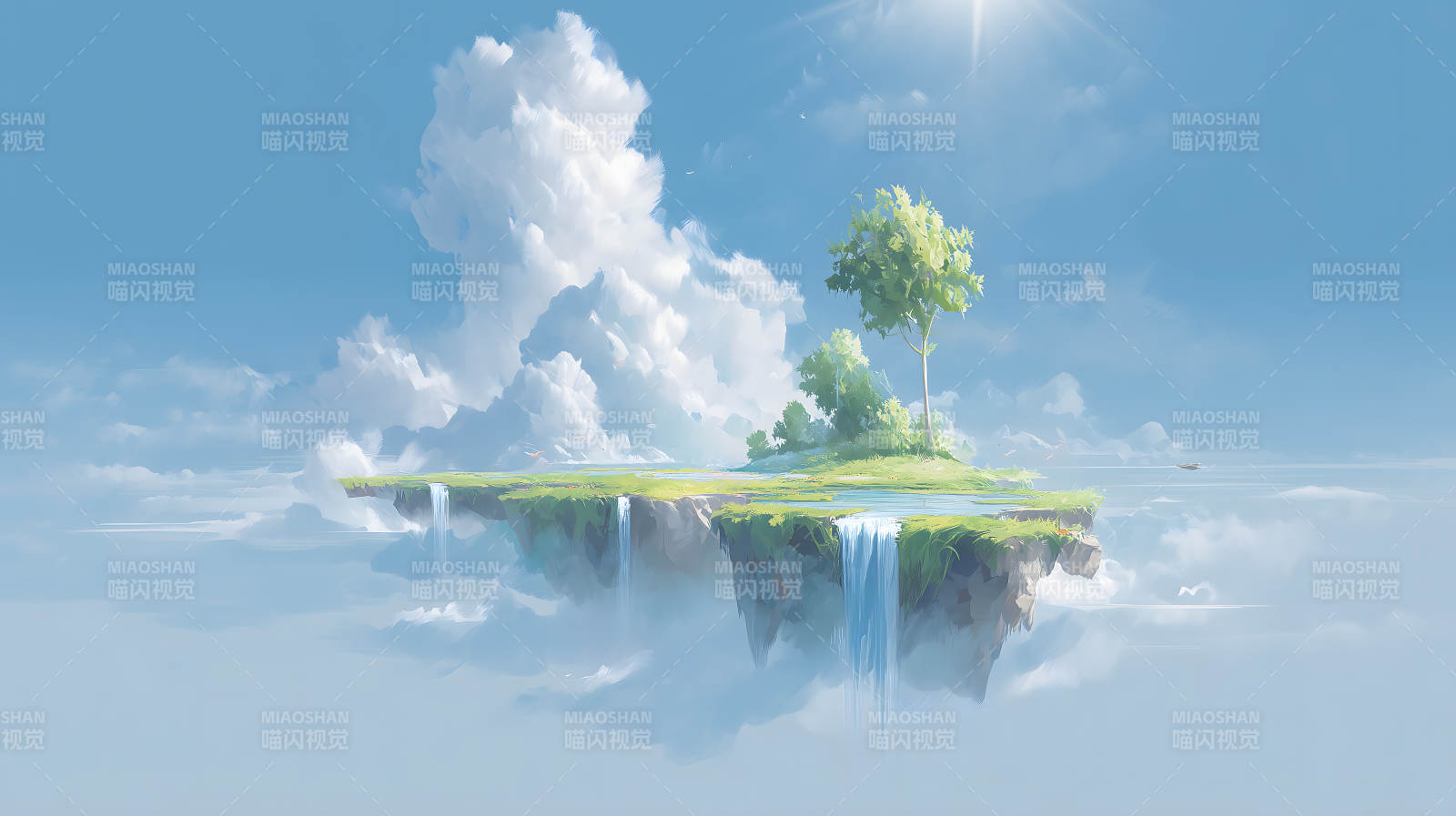 天空島嶼風景如畫-圖片