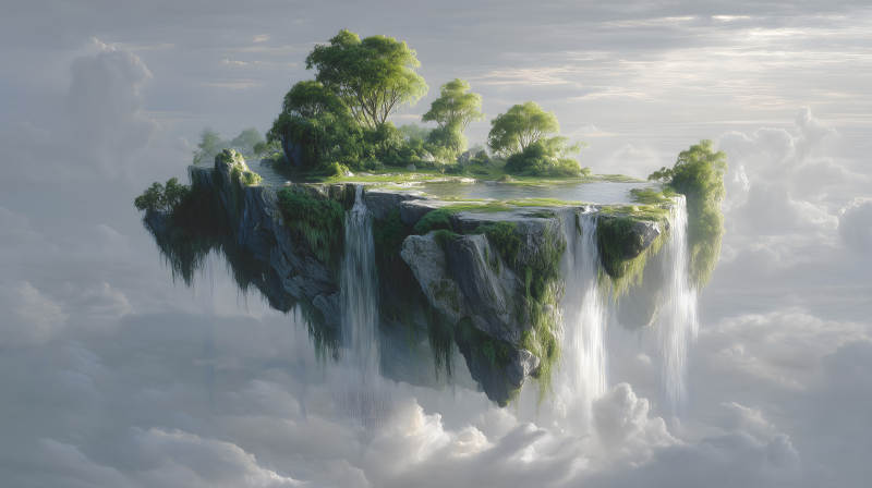 空中瀑布仙境-图片