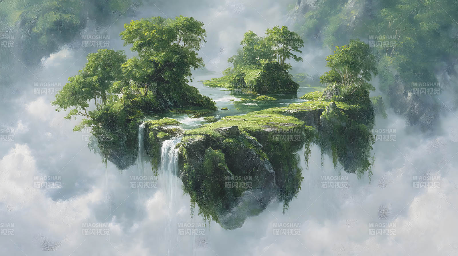 空中花園瀑布美景-圖片