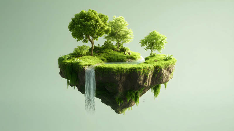 漂浮小岛风景如画-图片