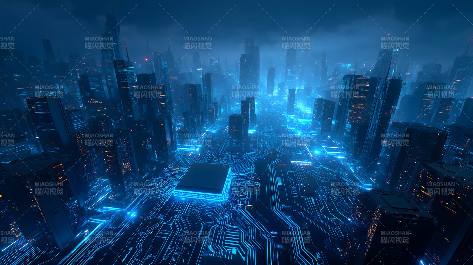 賽博朋克城市夜景-圖片