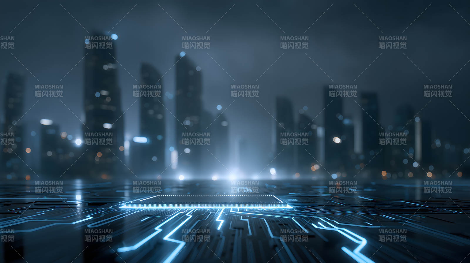 科技城市夜景-圖片