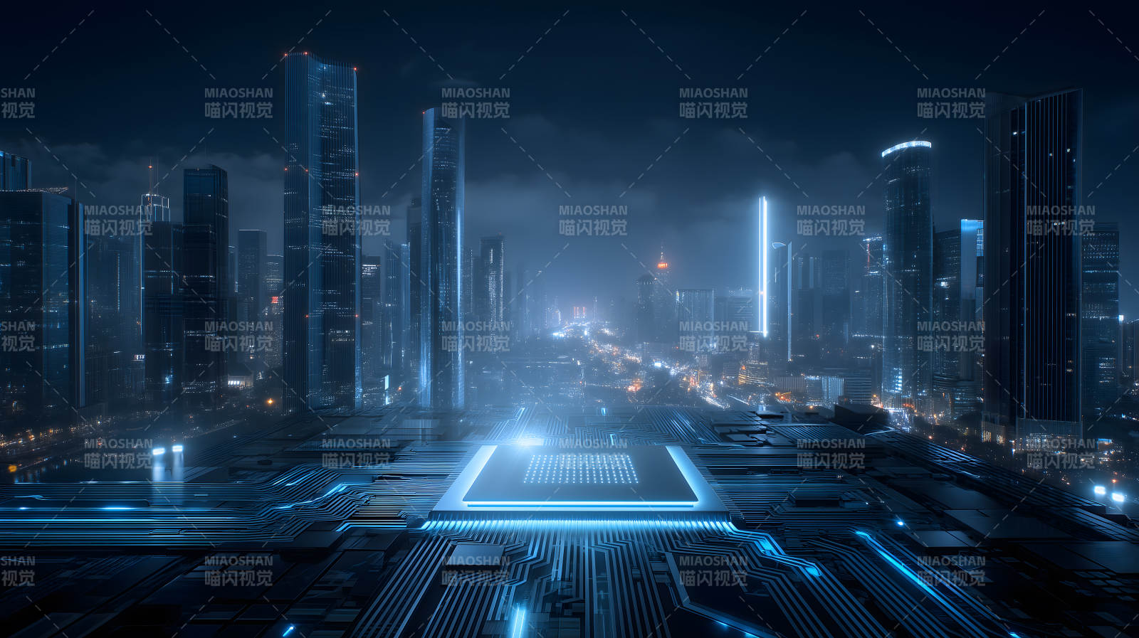 城市芯片科技感未來-圖片