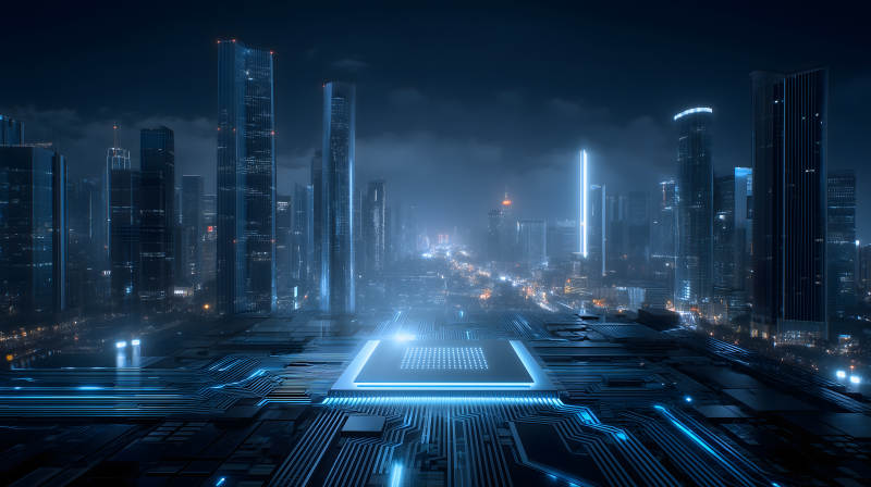 城市芯片科技感未來-圖片
