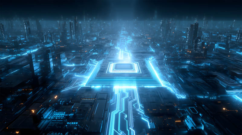未來城市電路-圖片