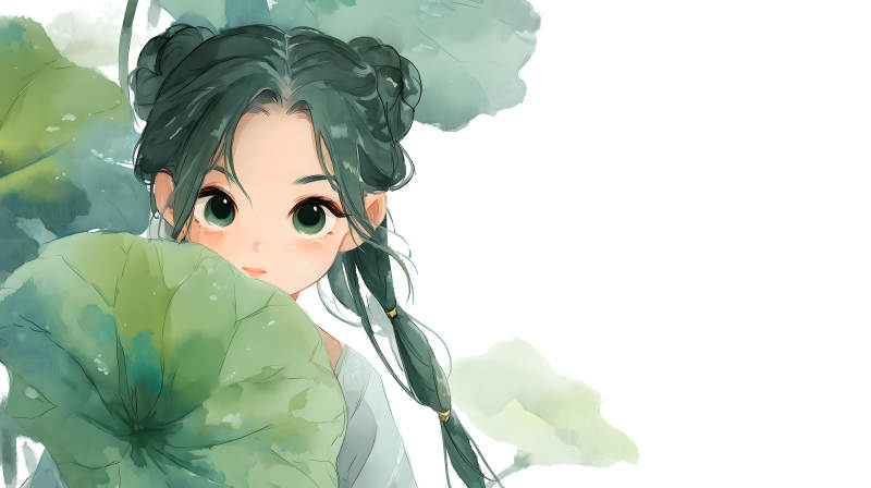 少女蓮葉清雅圖片