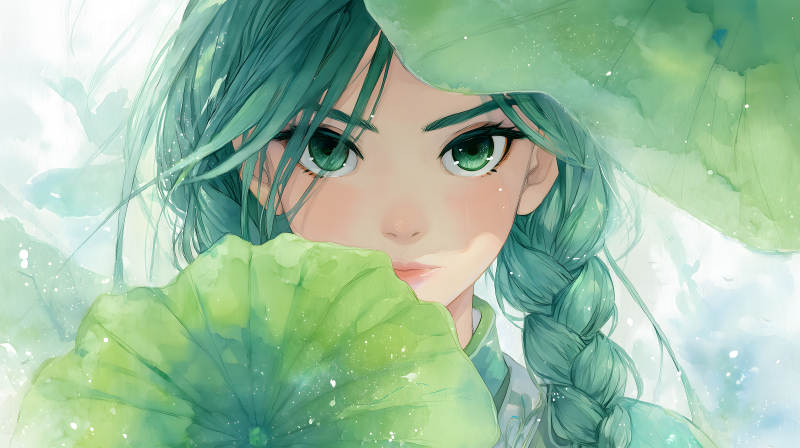 少女清雅翠绿-图片