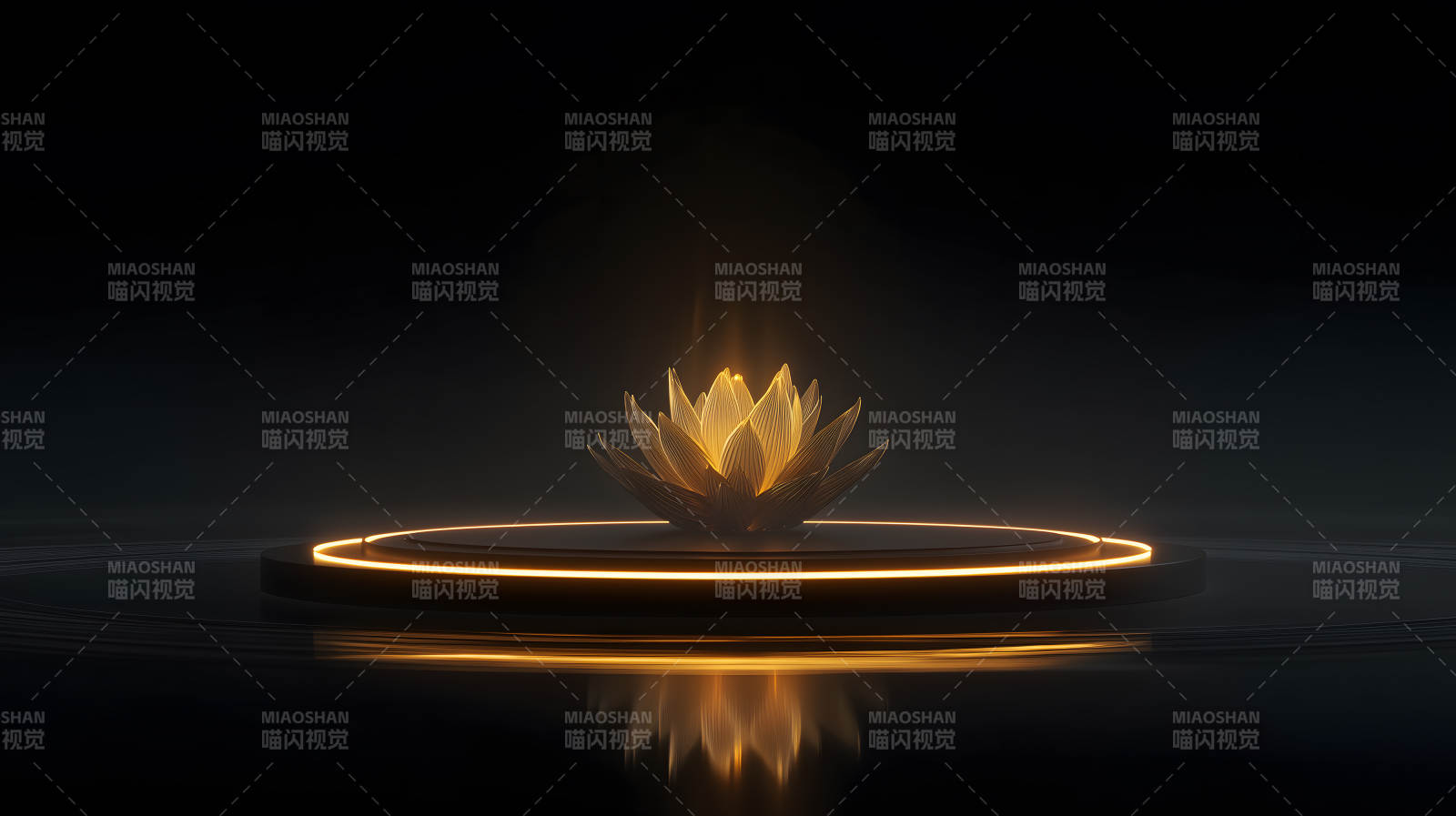 金蓮耀光黑夜浮現-圖片