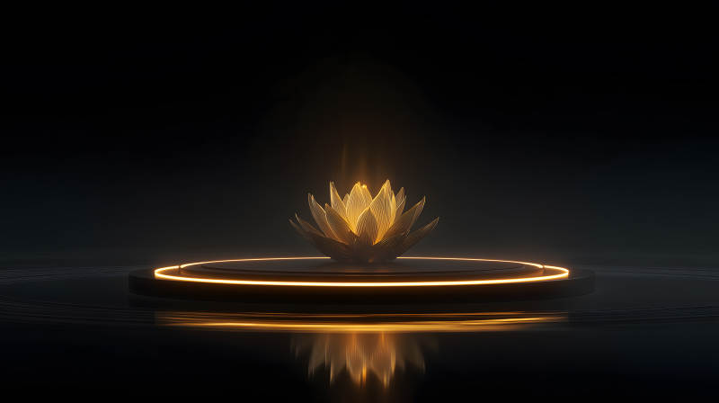 金蓮耀光黑夜浮現(xiàn)-圖片