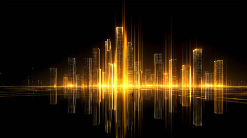 金色城市夜景-圖片