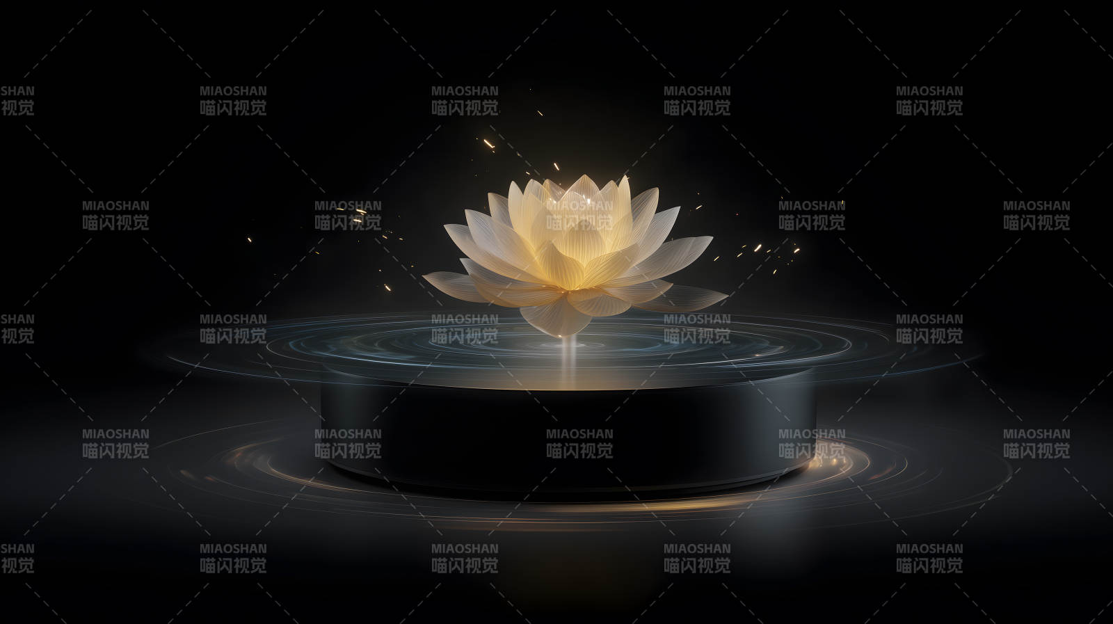 莲花绽放光芒四射-图片