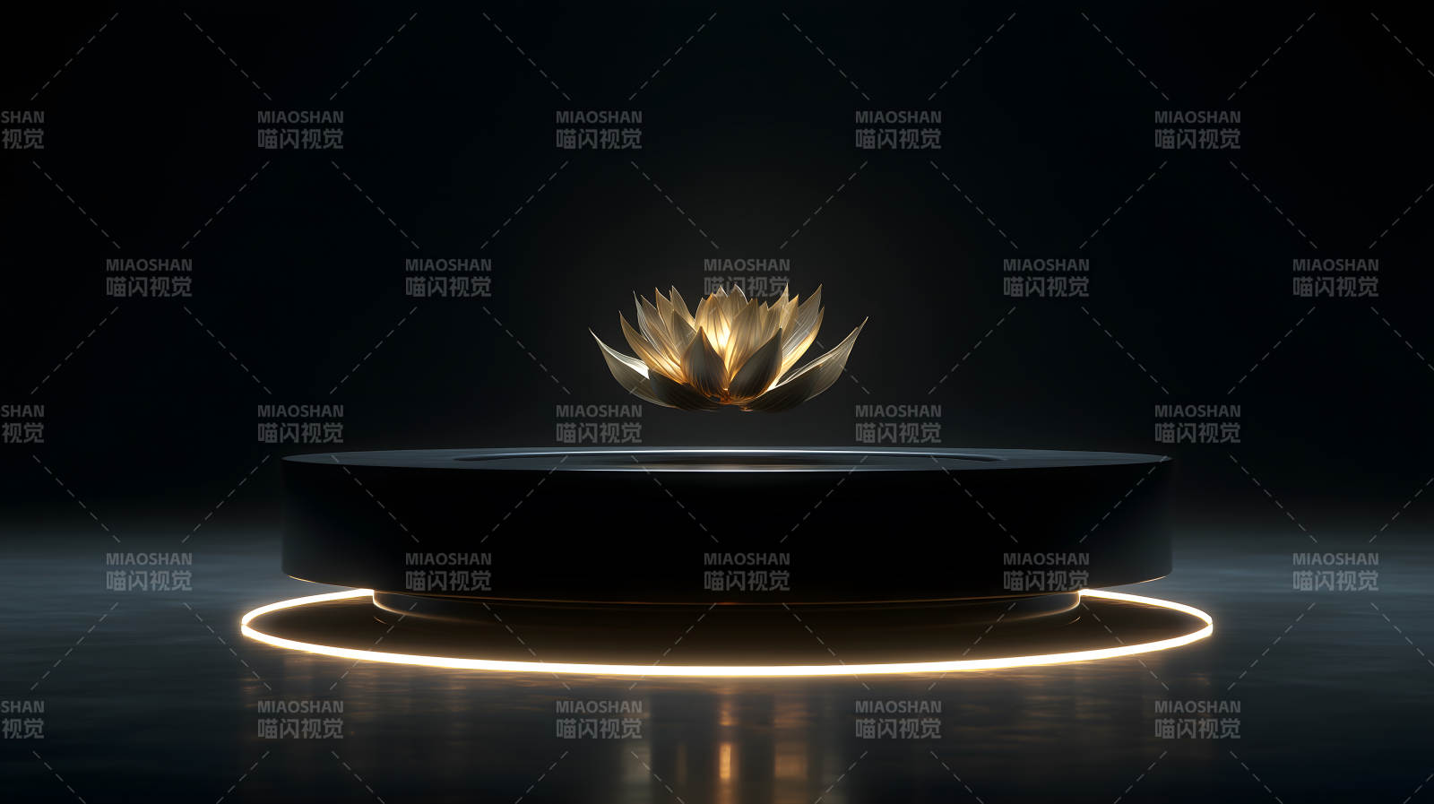 金色莲花悬浮展示图片