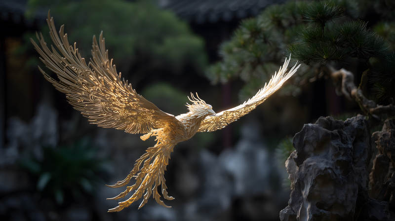 金鳳凰飛翔美如畫-圖片