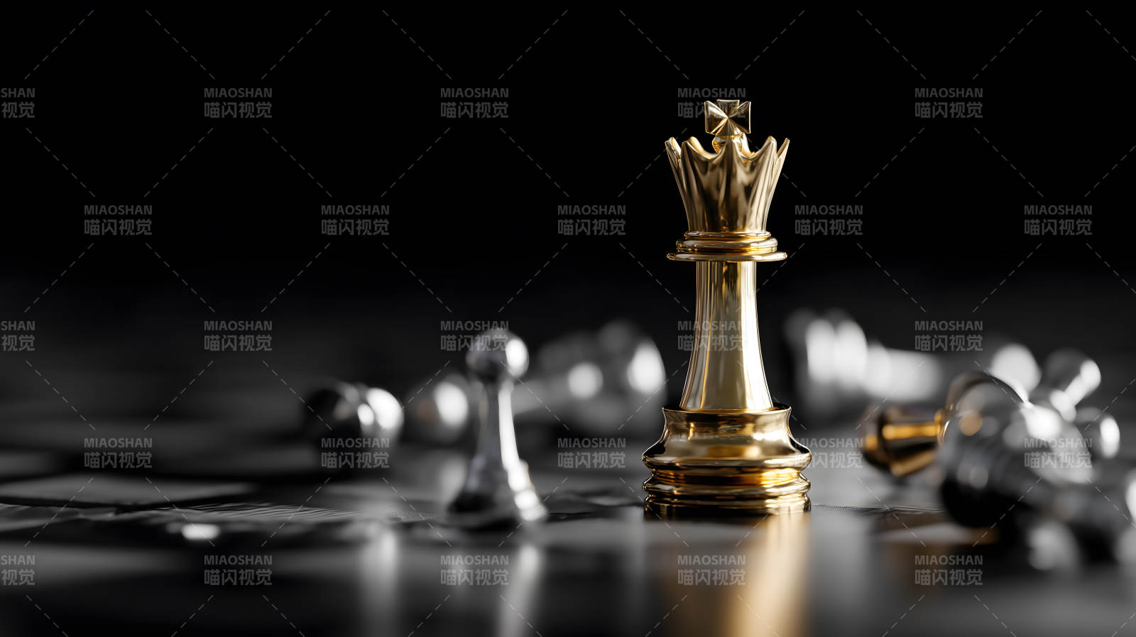 金色國王統治棋盤-圖片