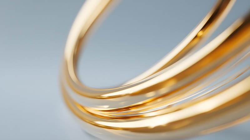 金色圆环的抽象特写-图片