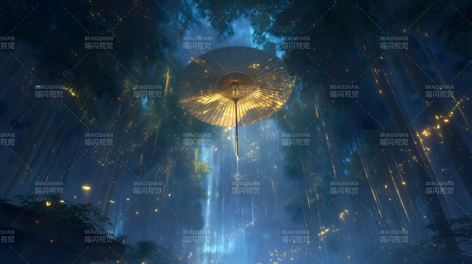 竹林傘光夢境-圖片