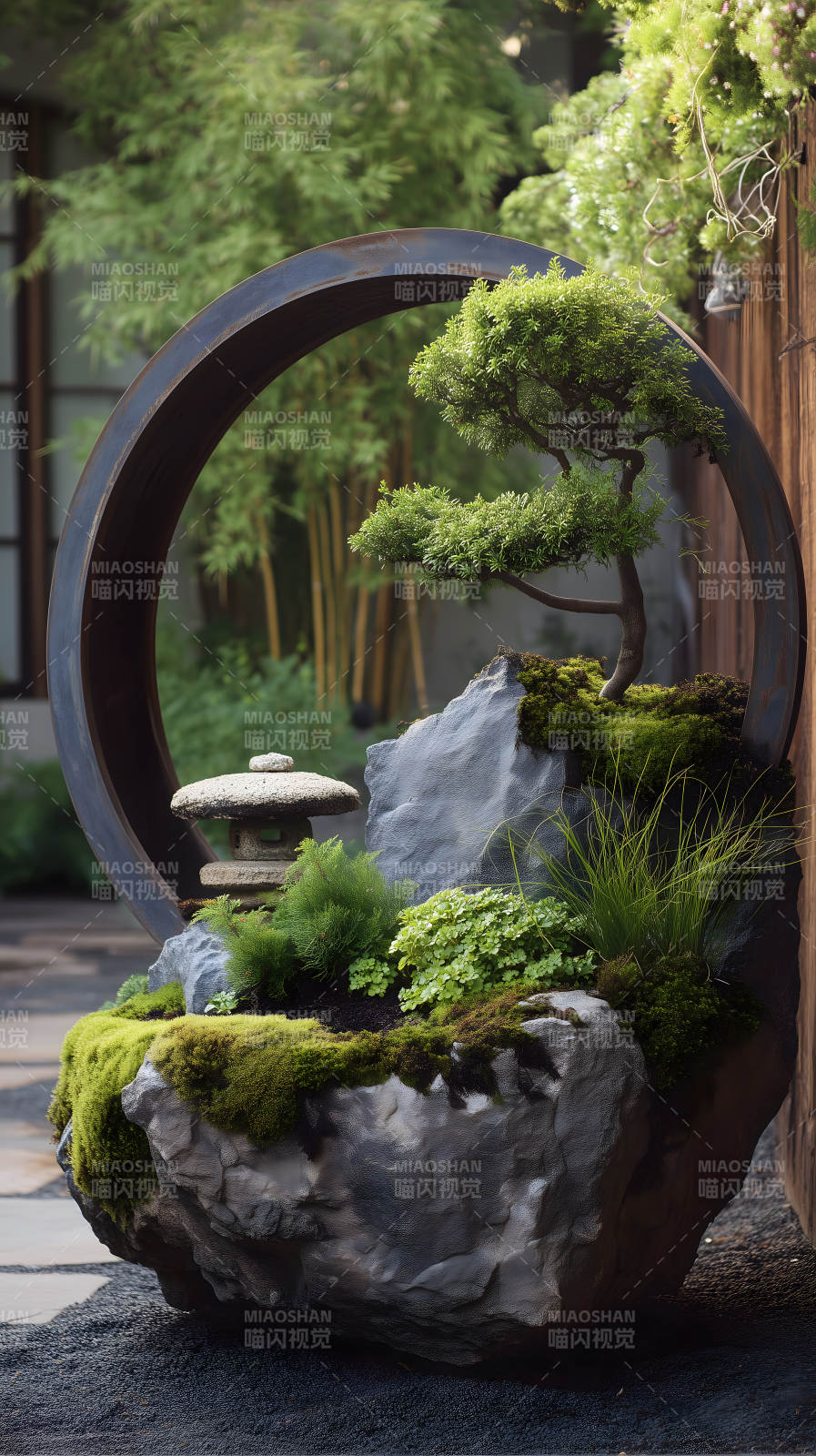 日式庭院盆景图片