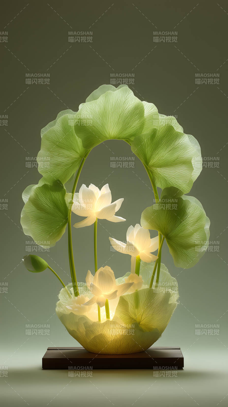 蓮花燈飾唯美光影-圖片