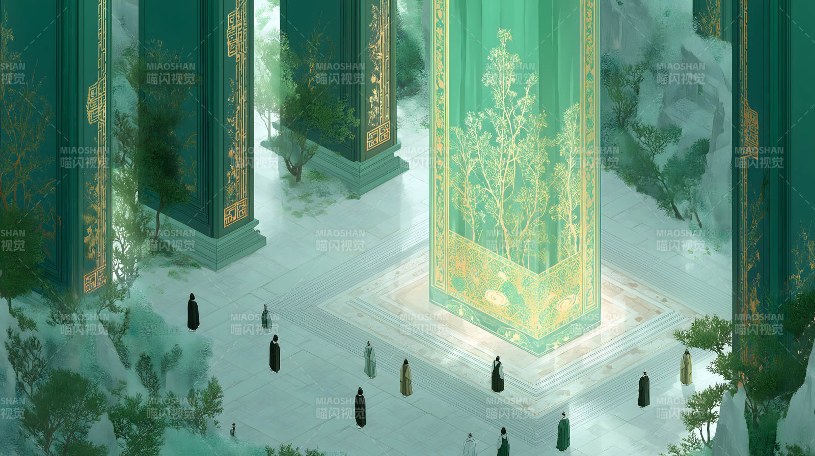 绿色神殿静谧庄严-图片