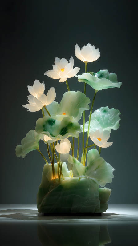 蓮花燈飾藝術品-圖片