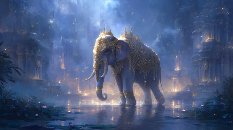 夢幻神象穿梭仙境-圖片