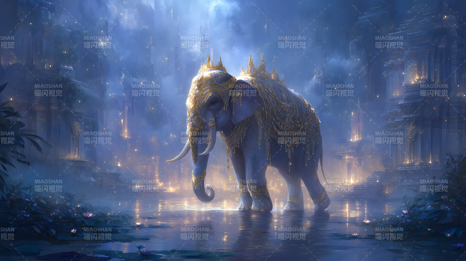 夢幻神象穿梭仙境-圖片