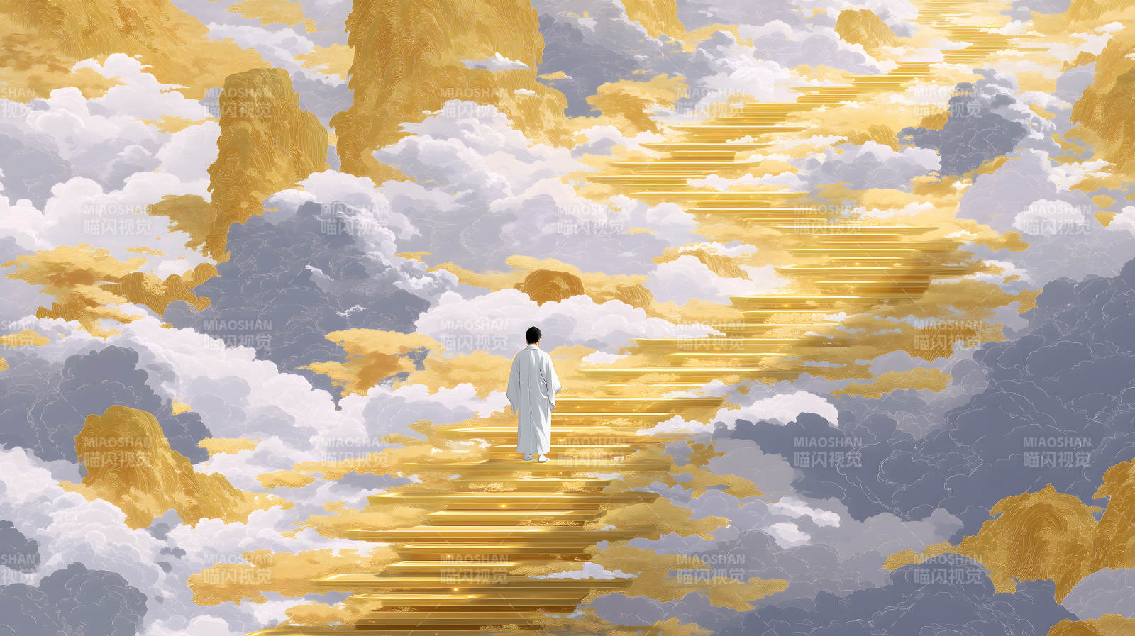 金色阶梯走向天堂-图片