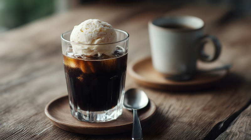 冰淇淋咖啡特写镜头-图片