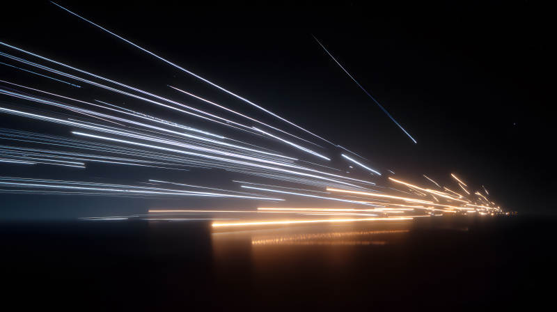 夜空流光溢彩景象-圖片