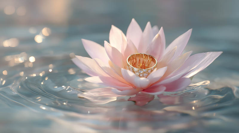 蓮花中的戒指圖片