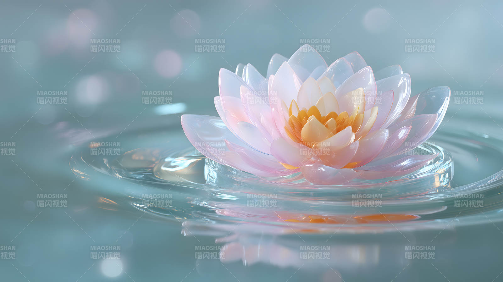 莲花盛开水面图片