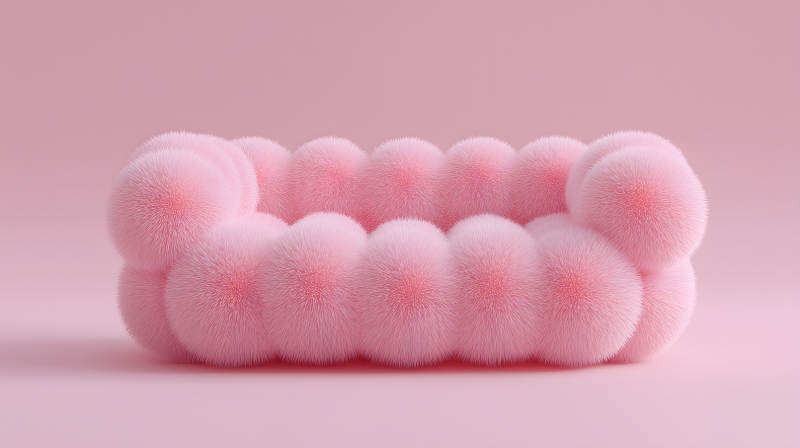 粉色毛絨沙發(fā)-圖片