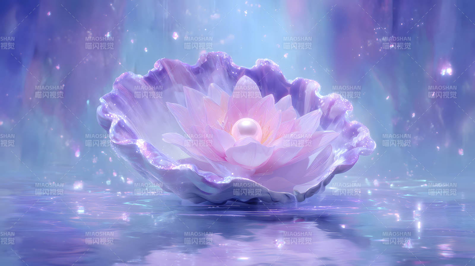 蓮花孕育珍珠圖片