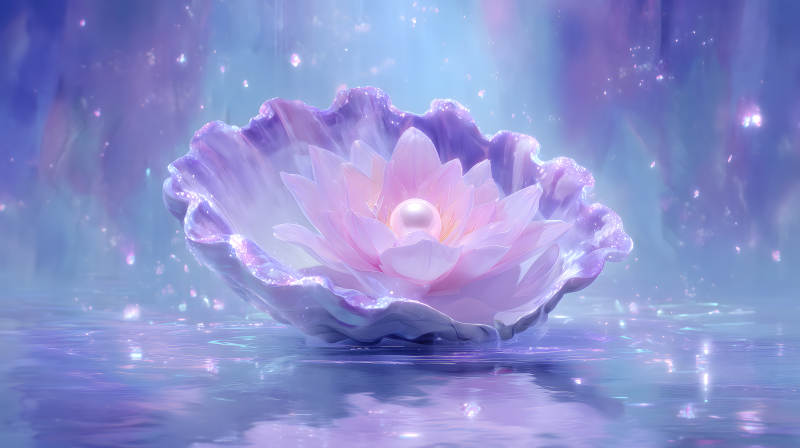 蓮花孕育珍珠-圖片