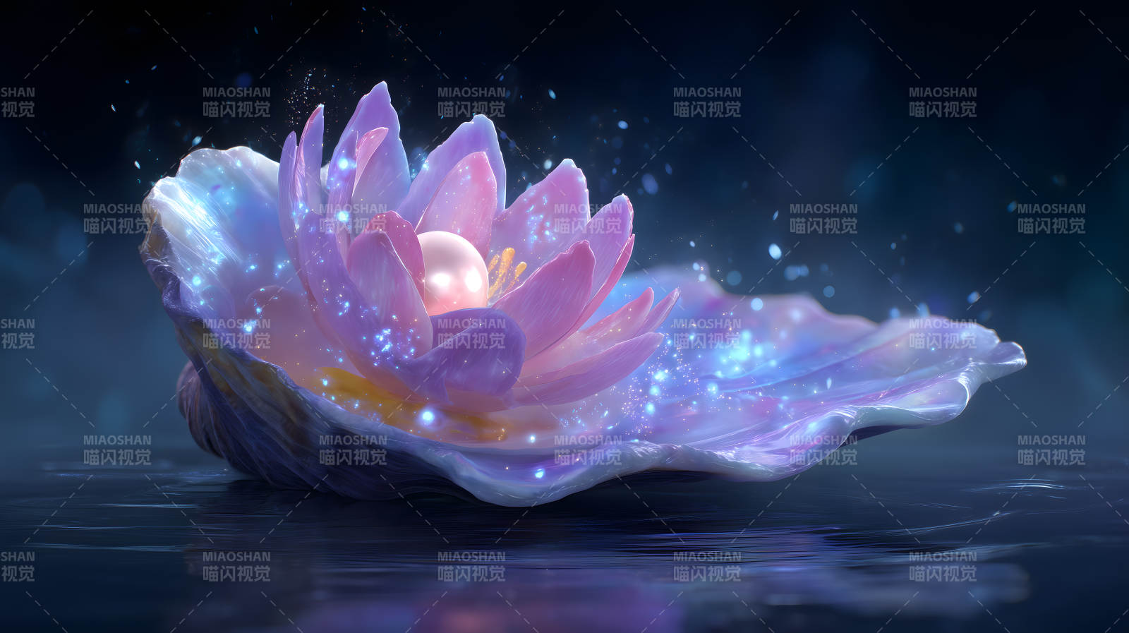 梦幻莲花与珍珠图片