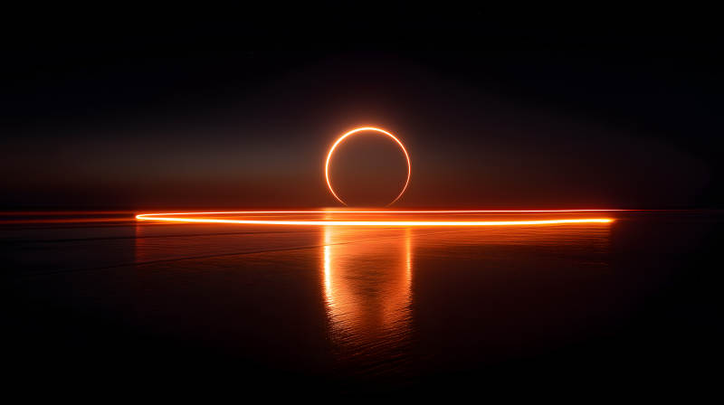 光环与光线交织的景象-图片