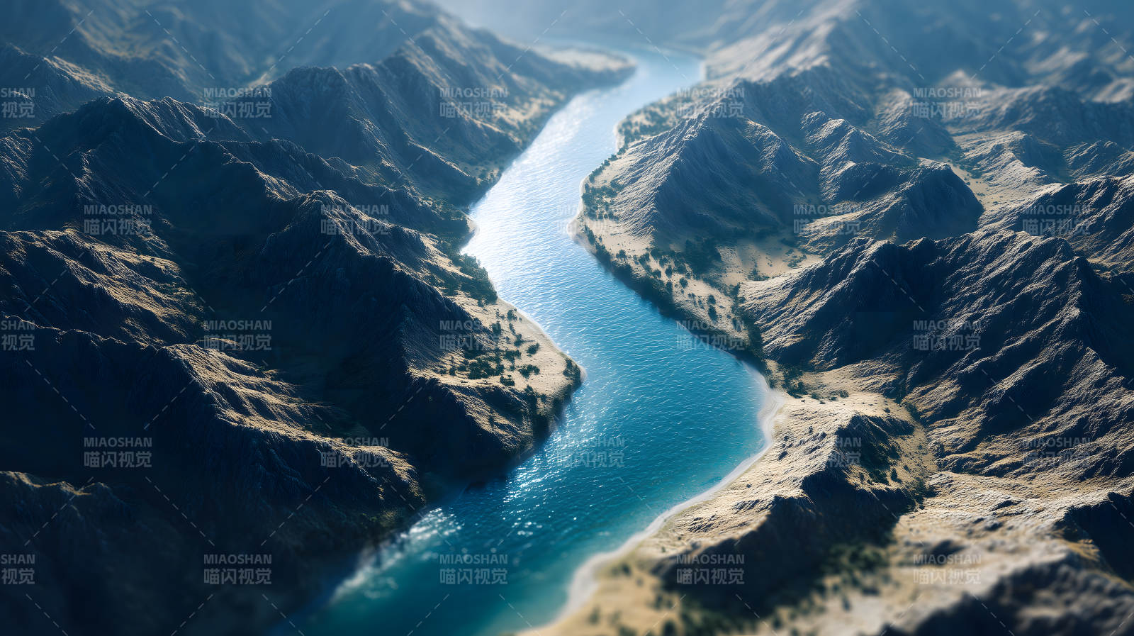 峡谷河流风光图片