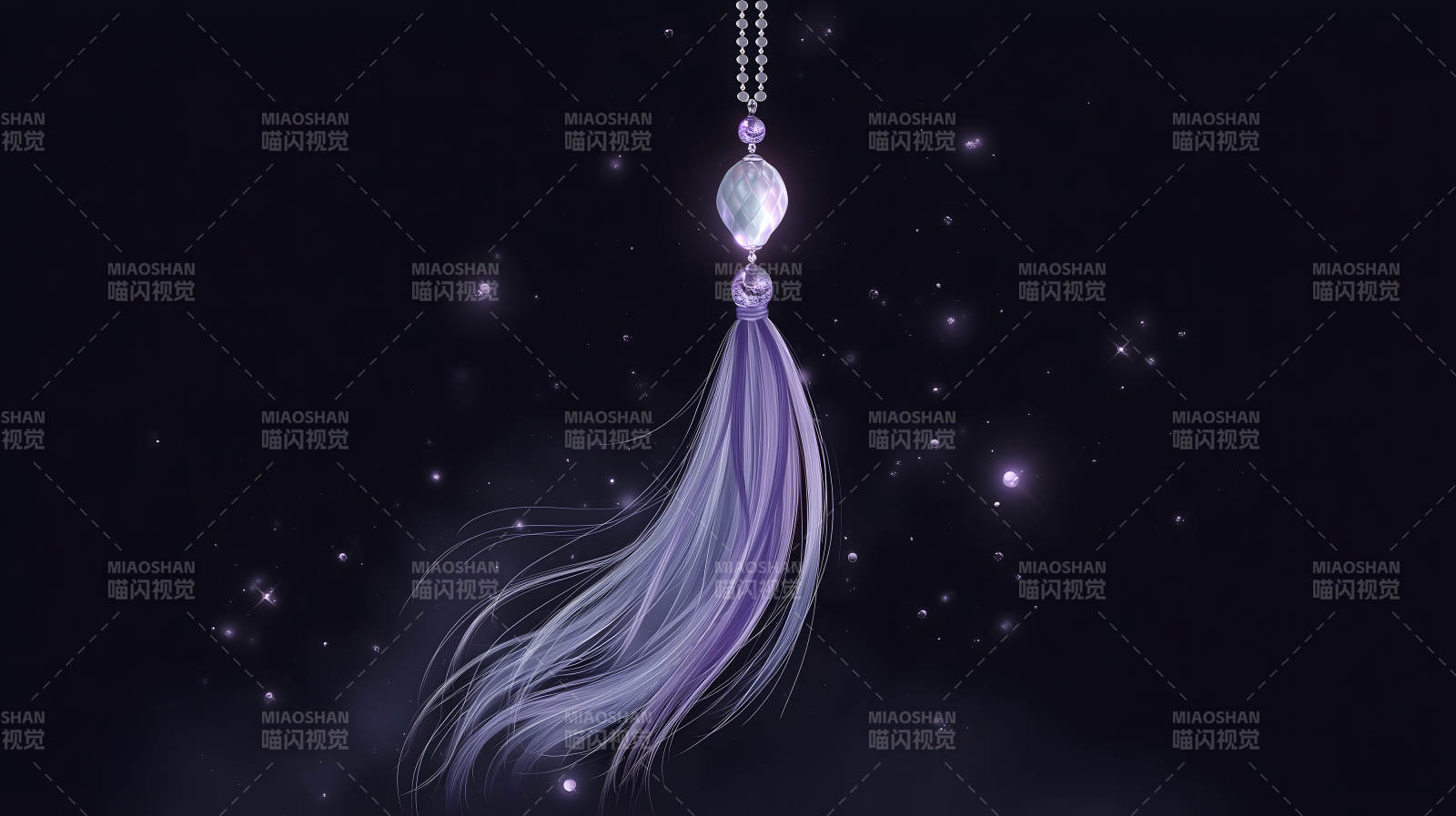 梦幻饰品悬浮夜空图片