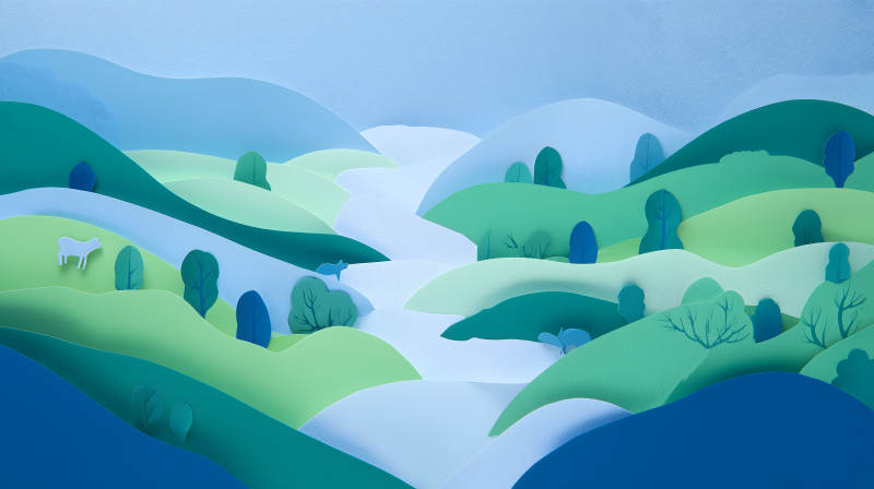 山水风光纸艺-图片