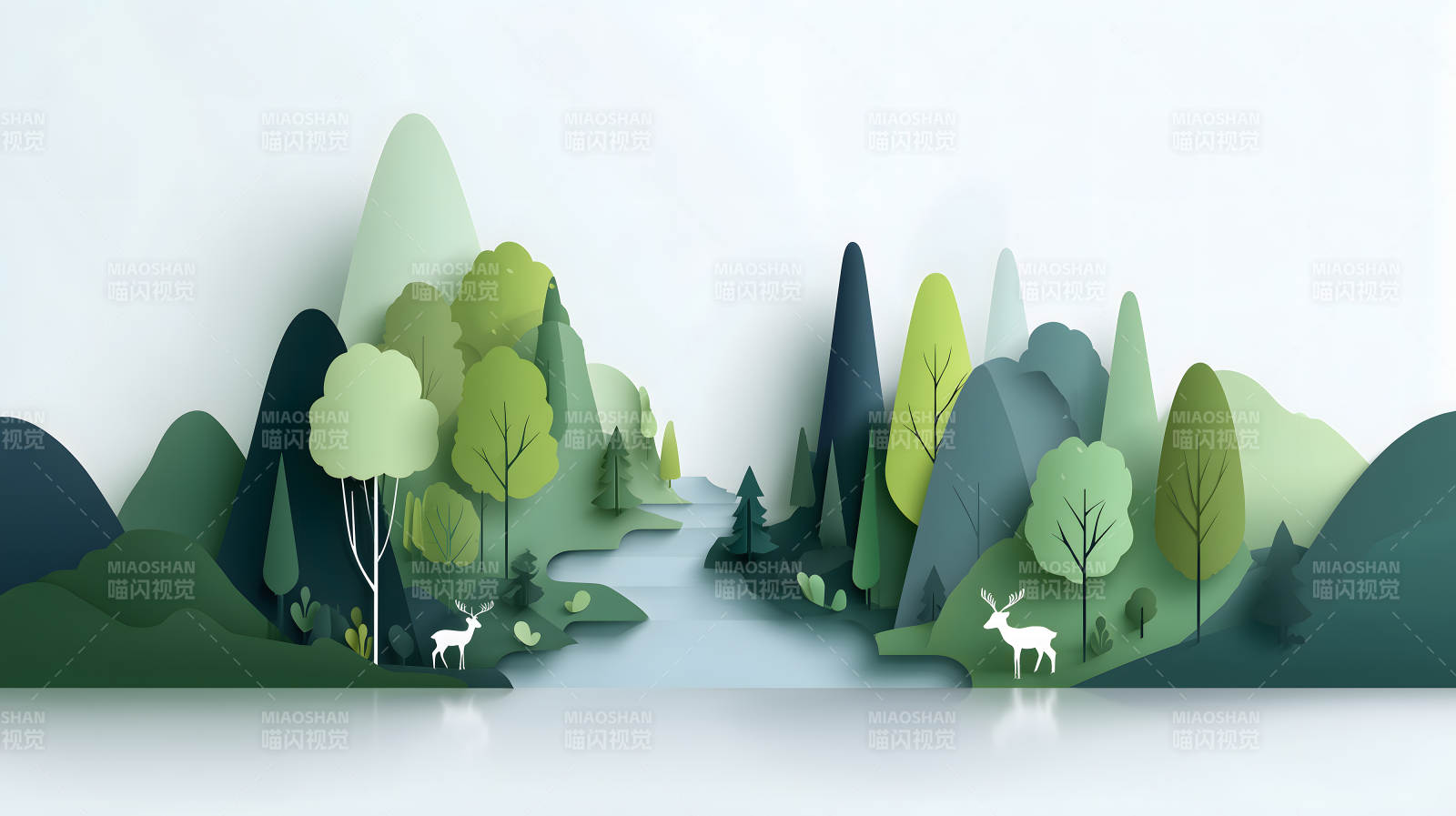 纸艺森林风光-图片