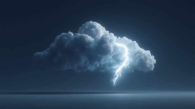 雷电乌云闪耀夜空图片