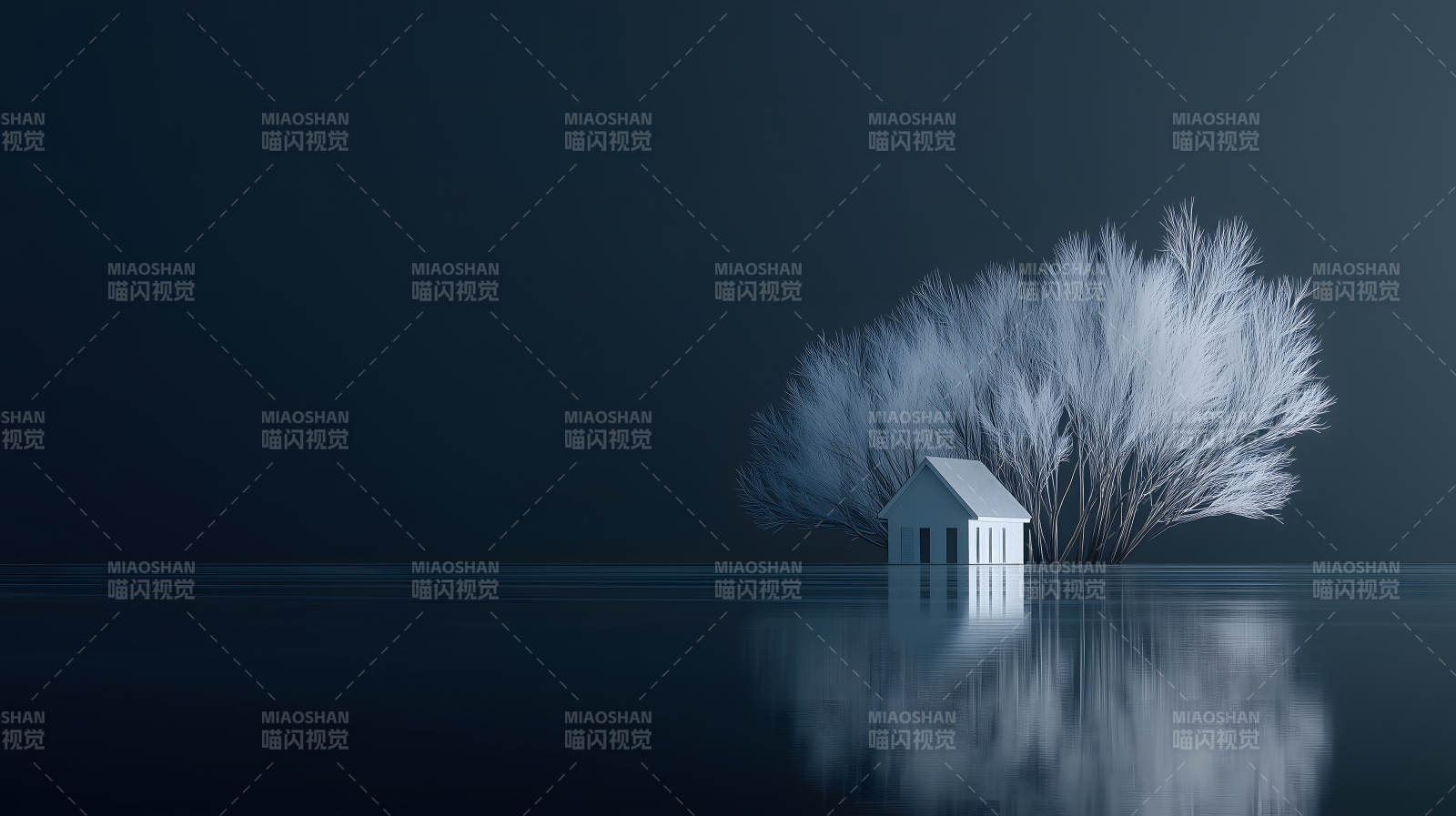 孤寂小屋靜謐意境-圖片