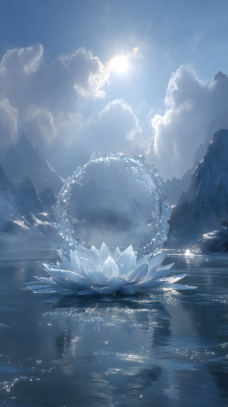冰雪莲花奇幻景象图片