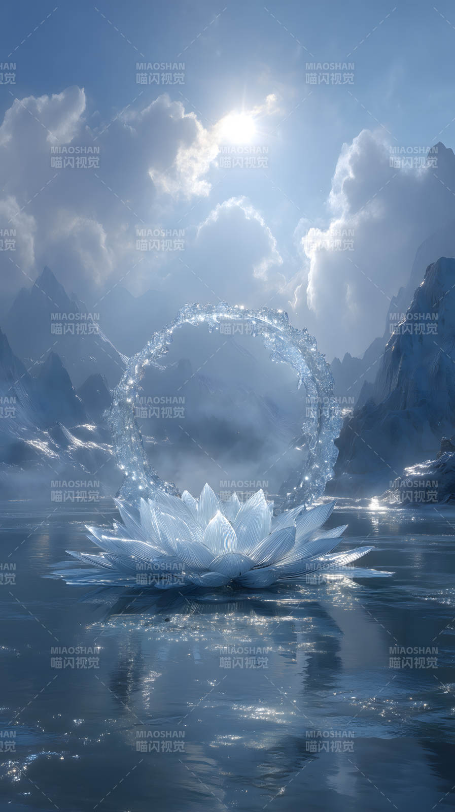 冰雪莲花奇幻景象图片