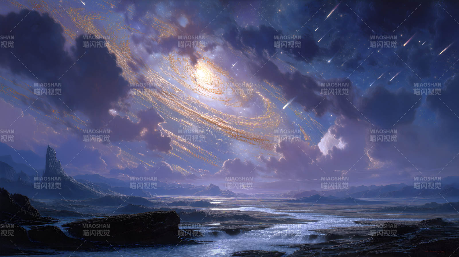 星云與河流的壯麗景觀-圖片