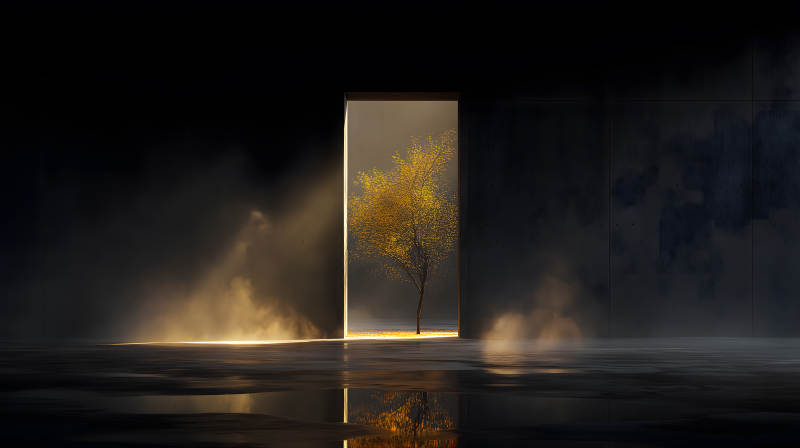 光影下的樹與空間-圖片